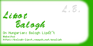 lipot balogh business card